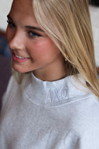 Sorority Embroidery Letter Mock Neck