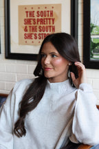 Sorority Embroidery Letter Mock Neck