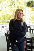 Sorority Navy Patch Mockneck