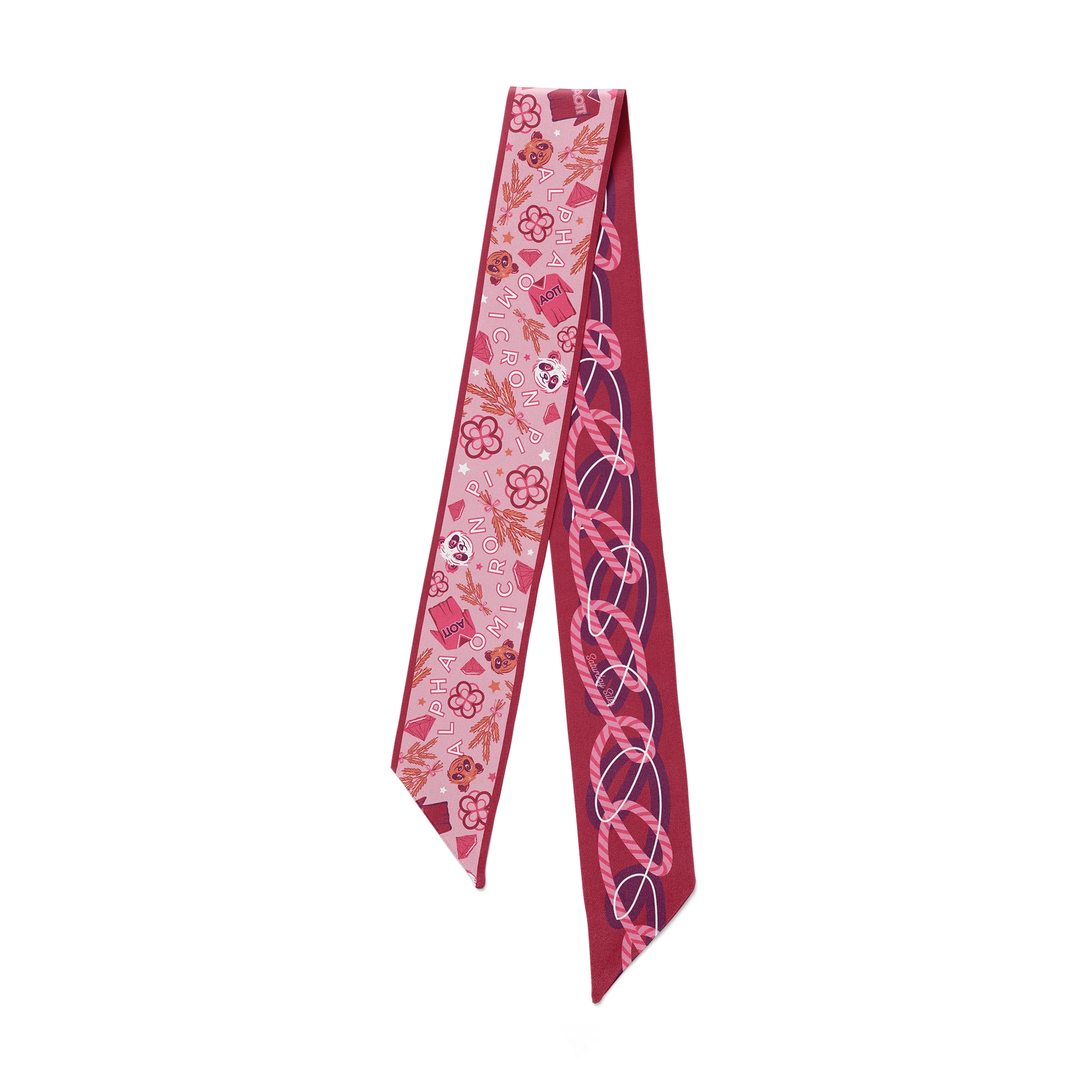 Alpha Omicron Pi Skinny Scarf Twilly
