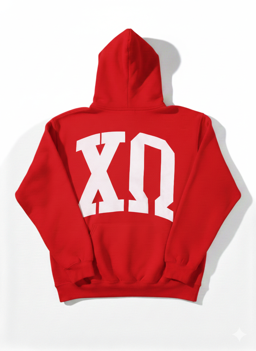 Chi Omega Red Hoodie