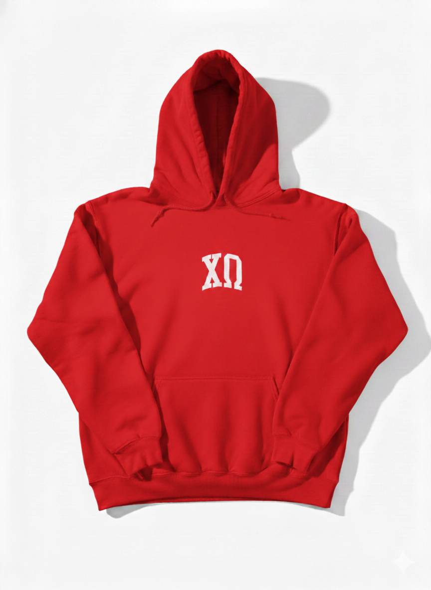 Chi Omega Red Hoodie