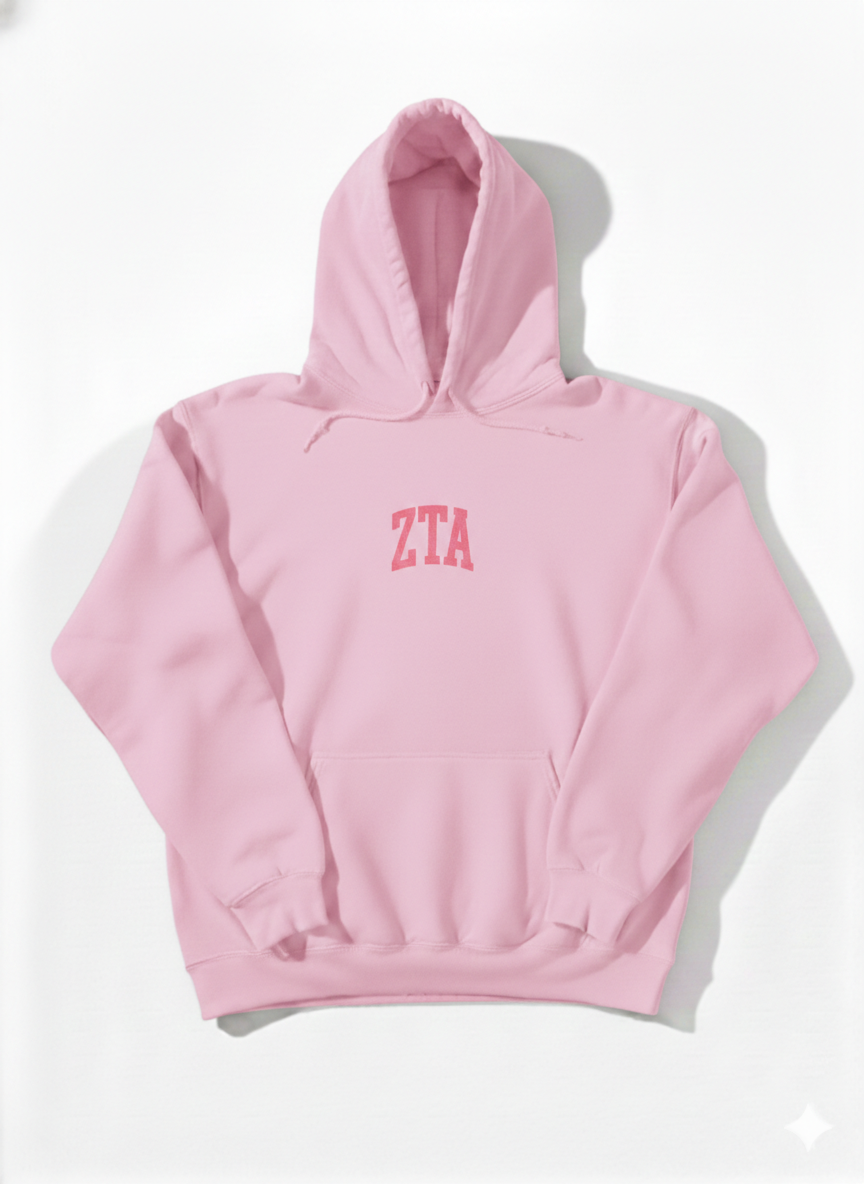 Zeta Tau Alpha Light Pink Hoodie