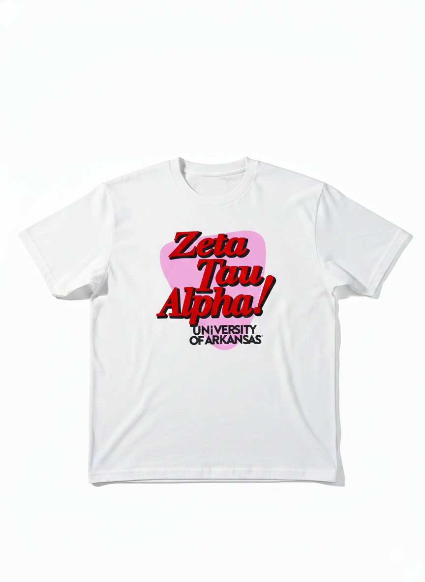 Zeta Tau Alpha Arkansas Guitar Pick T-shirt
