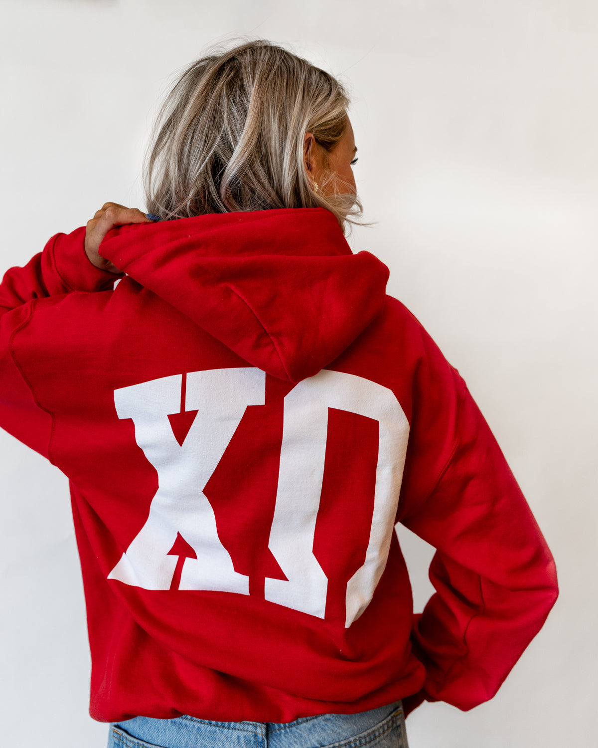 Chi Omega Red Hoodie