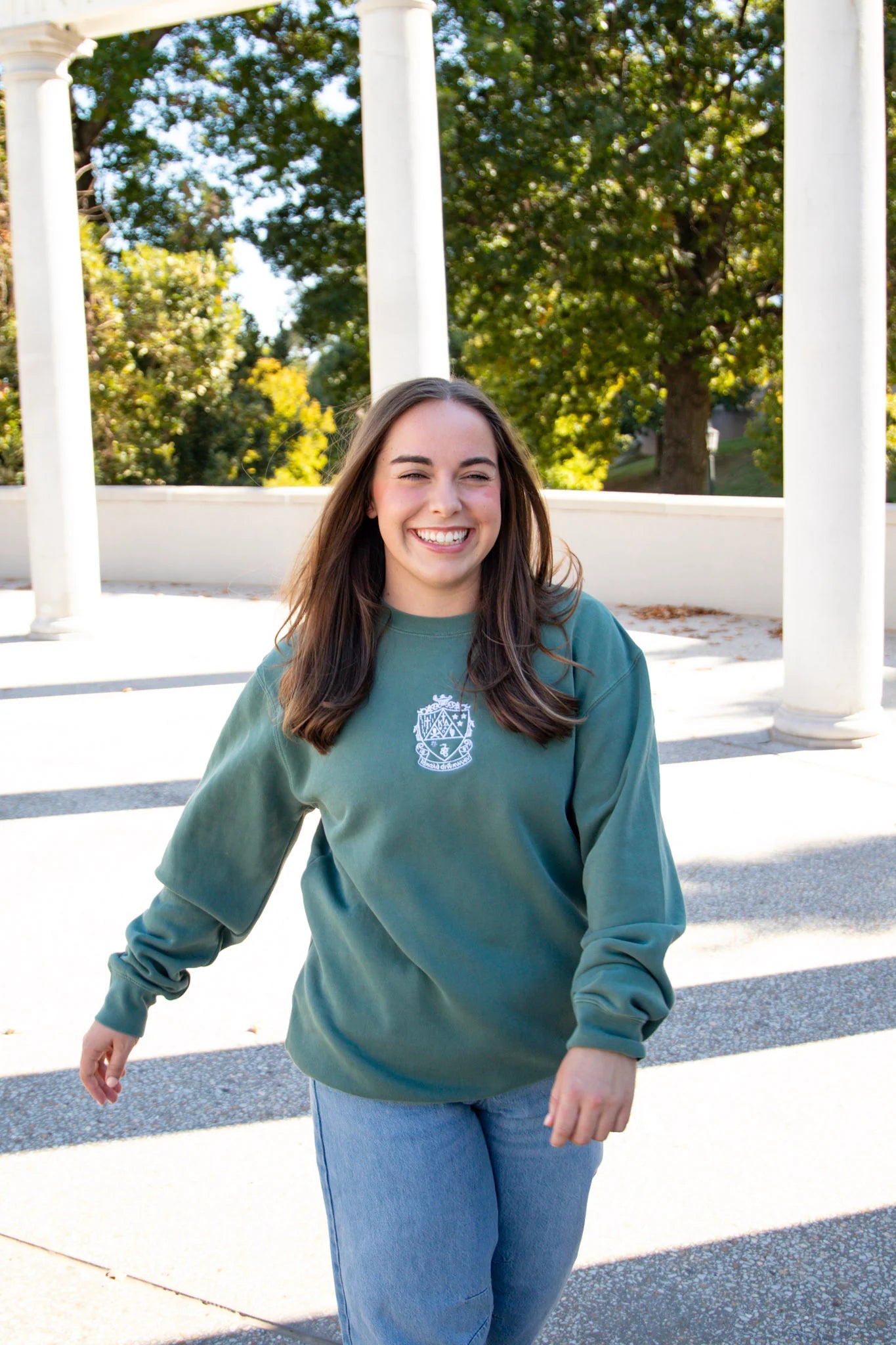 Sorority Embroidered Crest Crewneck