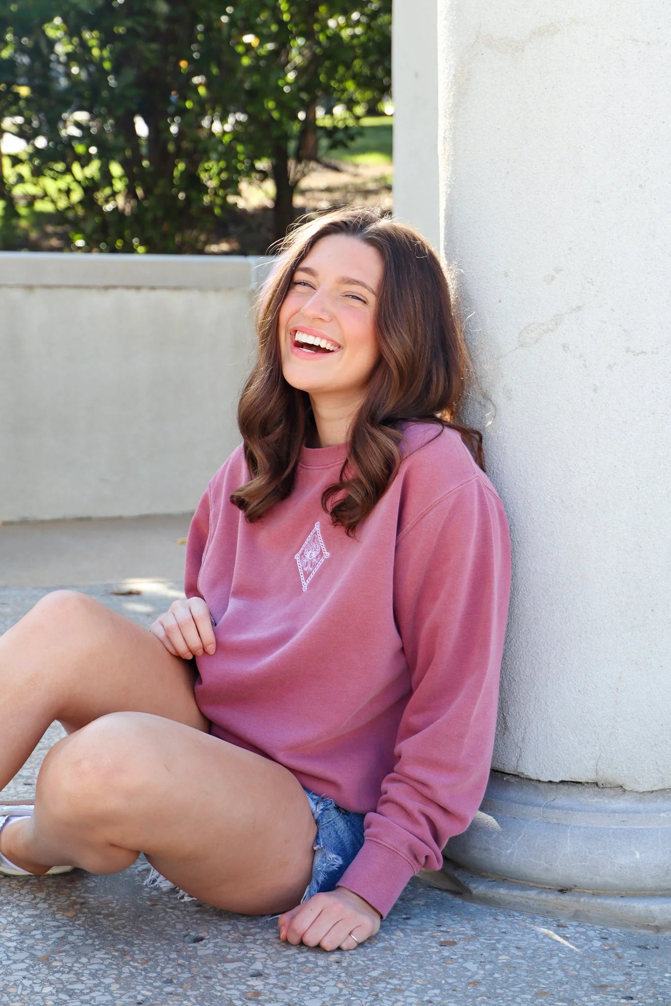 Sorority Embroidered Crest Crewneck