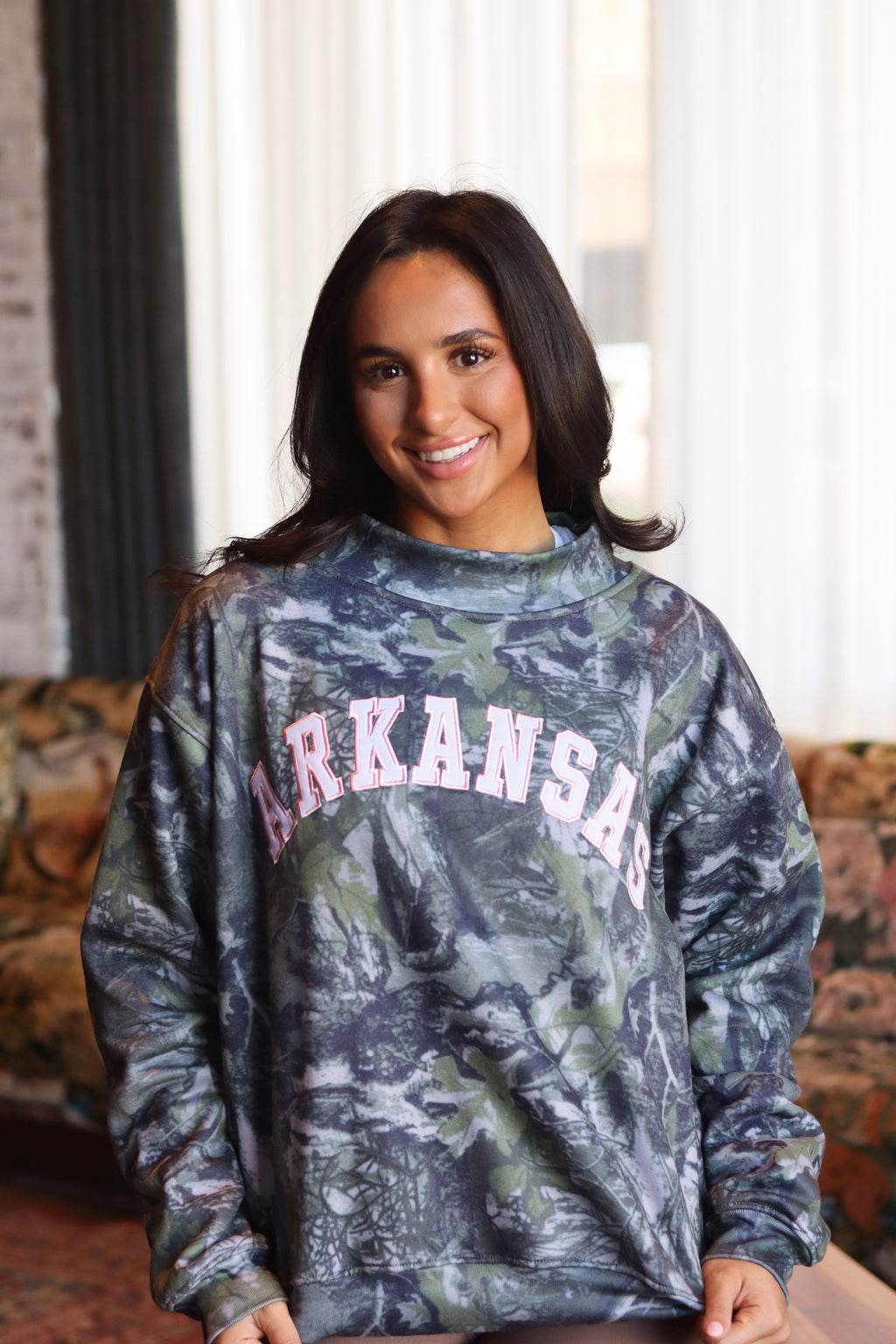 Arkansas Camo Mock Neck