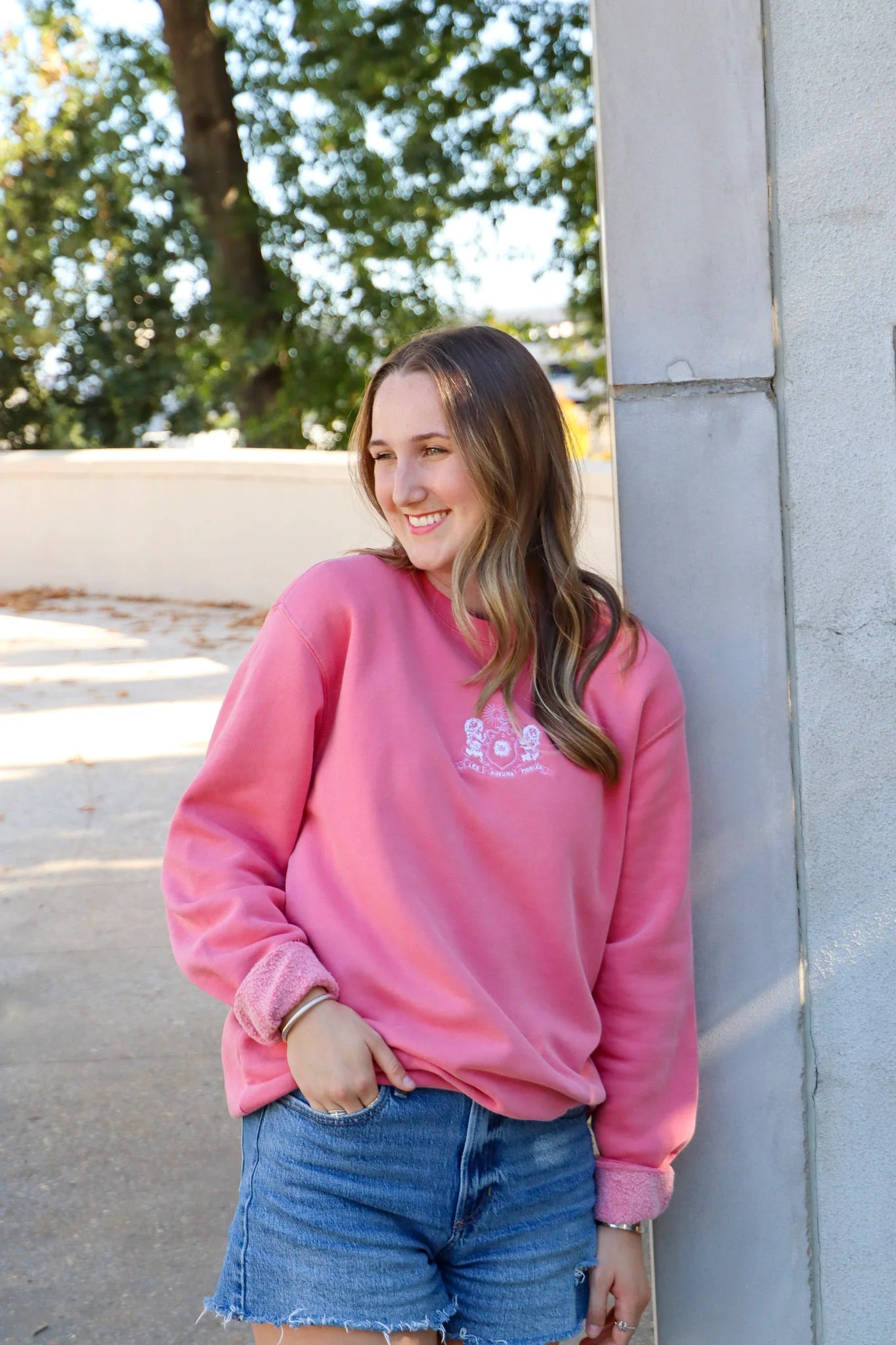Sorority Embroidered Crest Crewneck