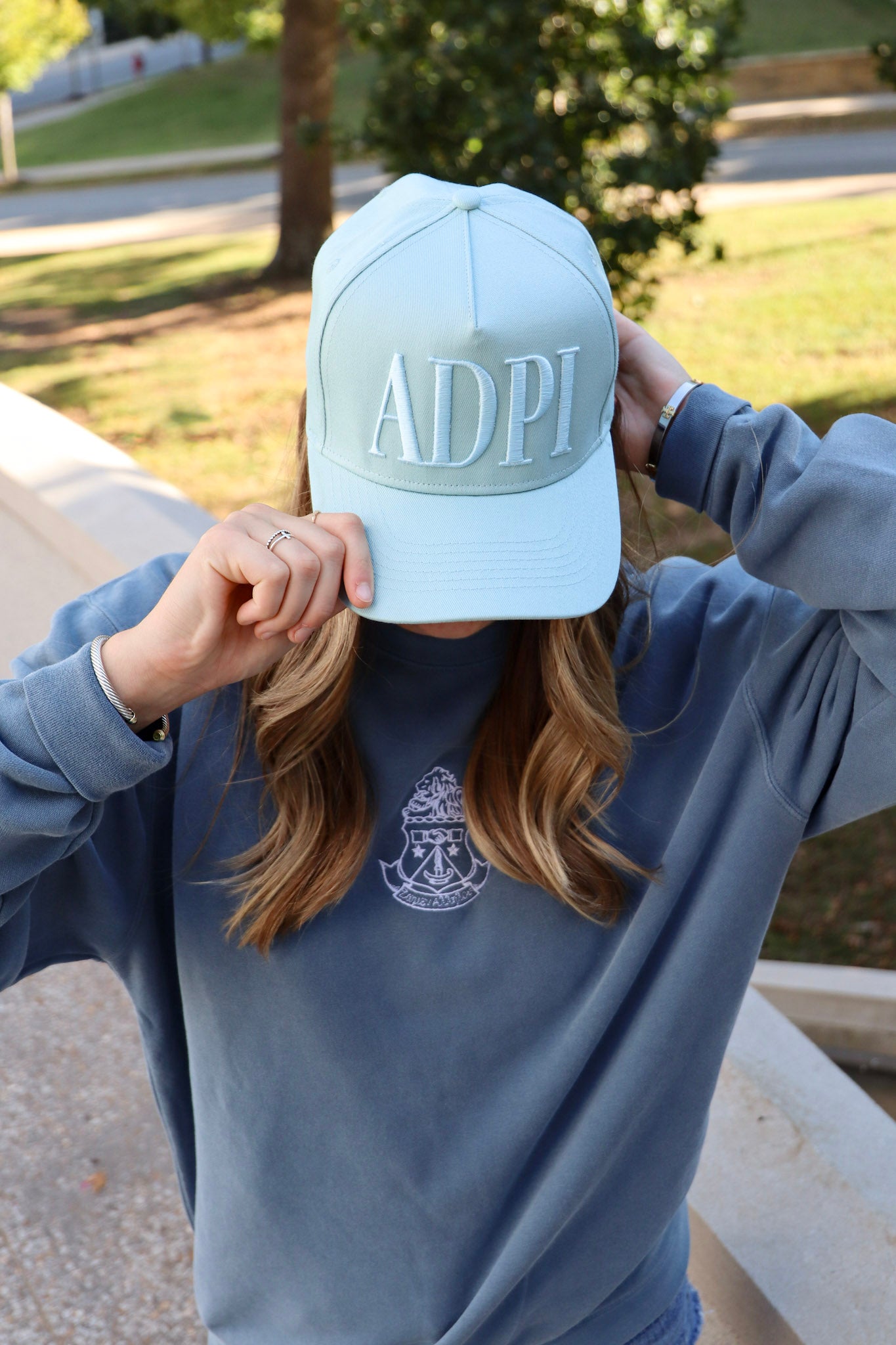 Alpha Delta Pi Pastel Tone on Tone Hat