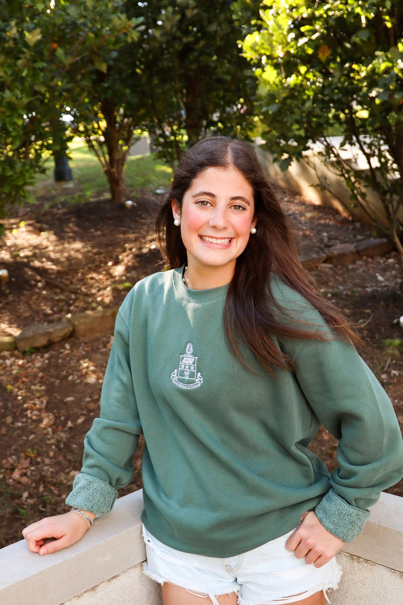Sorority Embroidered Crest Crewneck