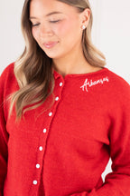 Arkansas Red Long-Sleeve Cardigan