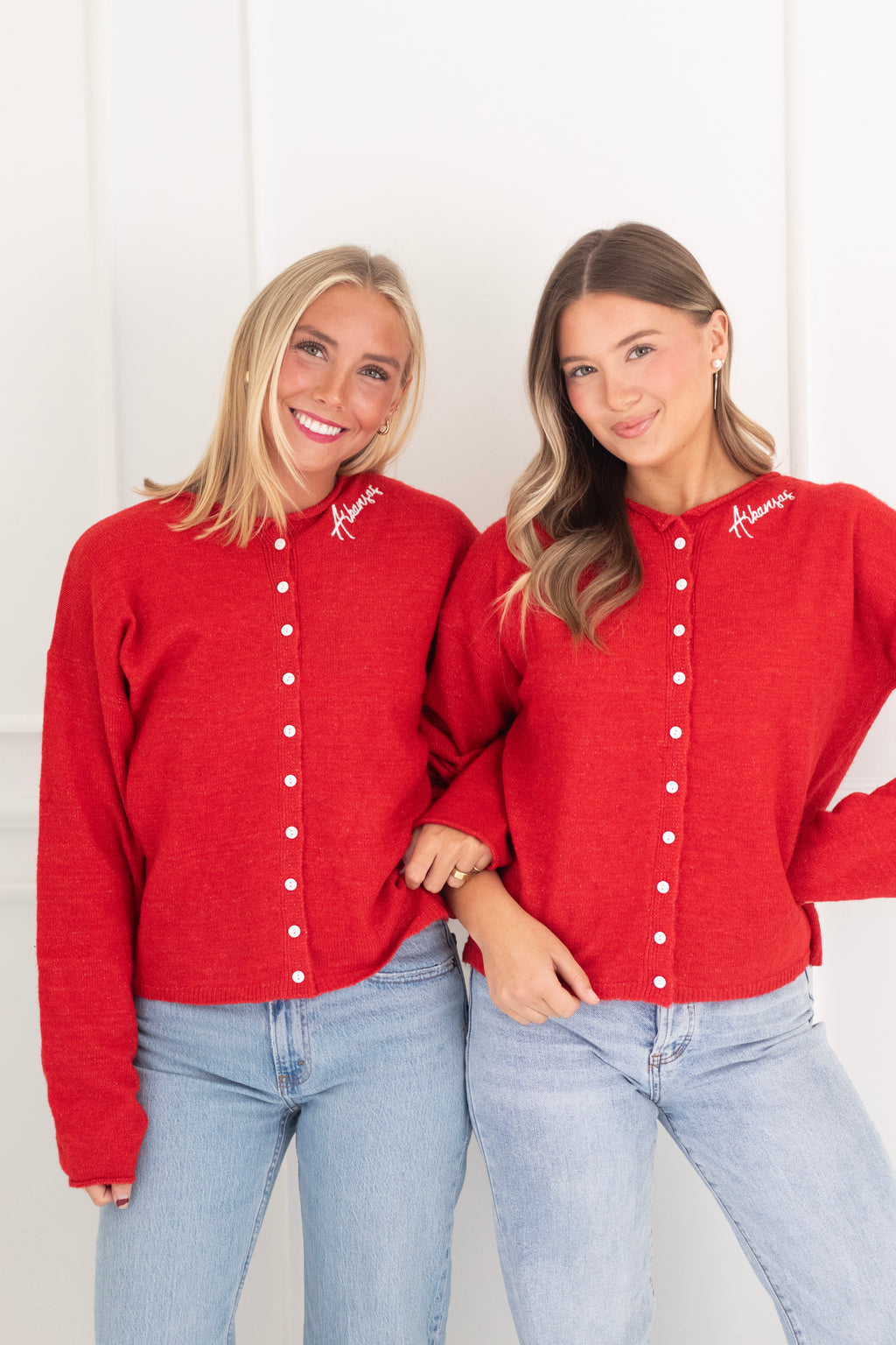 Arkansas Red Long-Sleeve Cardigan