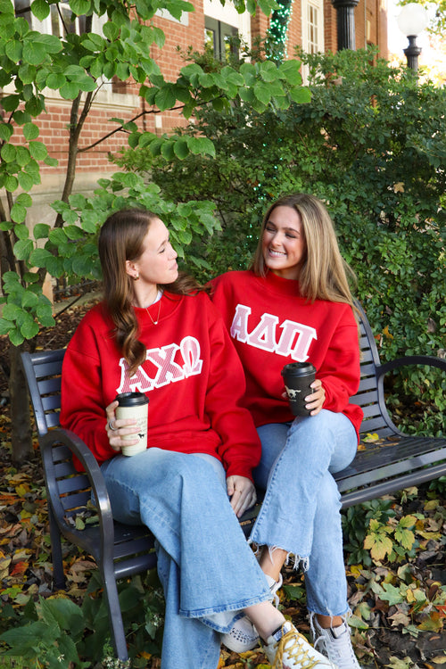 Delta Delta Delta Red Mockneck