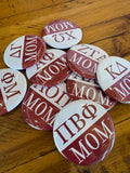 Sorority Crimson & White Mom Button