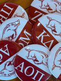 University of Arkansas Sorority Hog Button