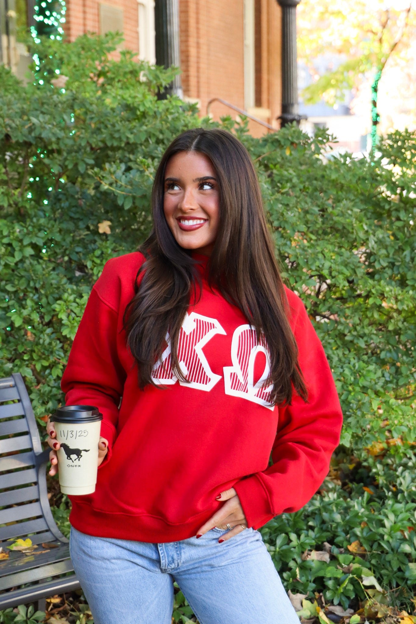 Chi Omega Red Mockneck
