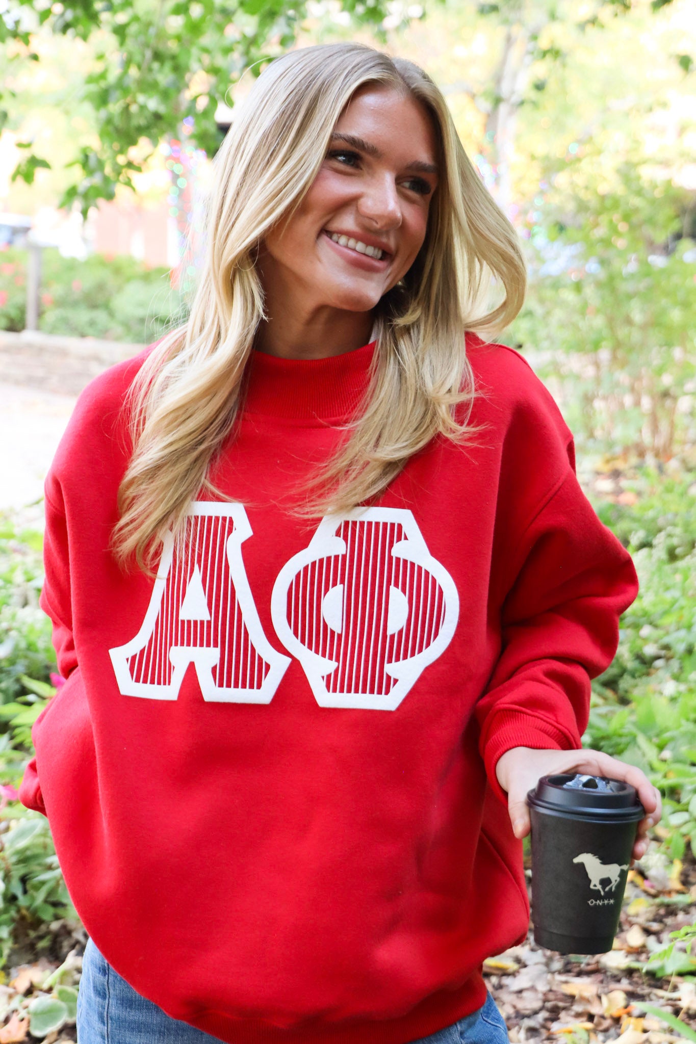 Alpha Phi Red Mockneck