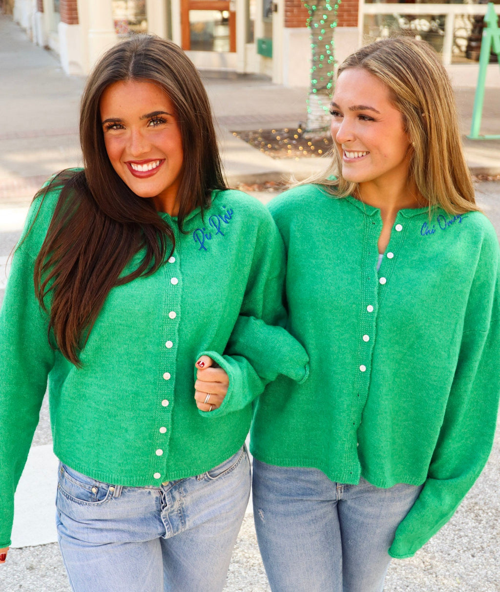 Sorority Green Cardigan