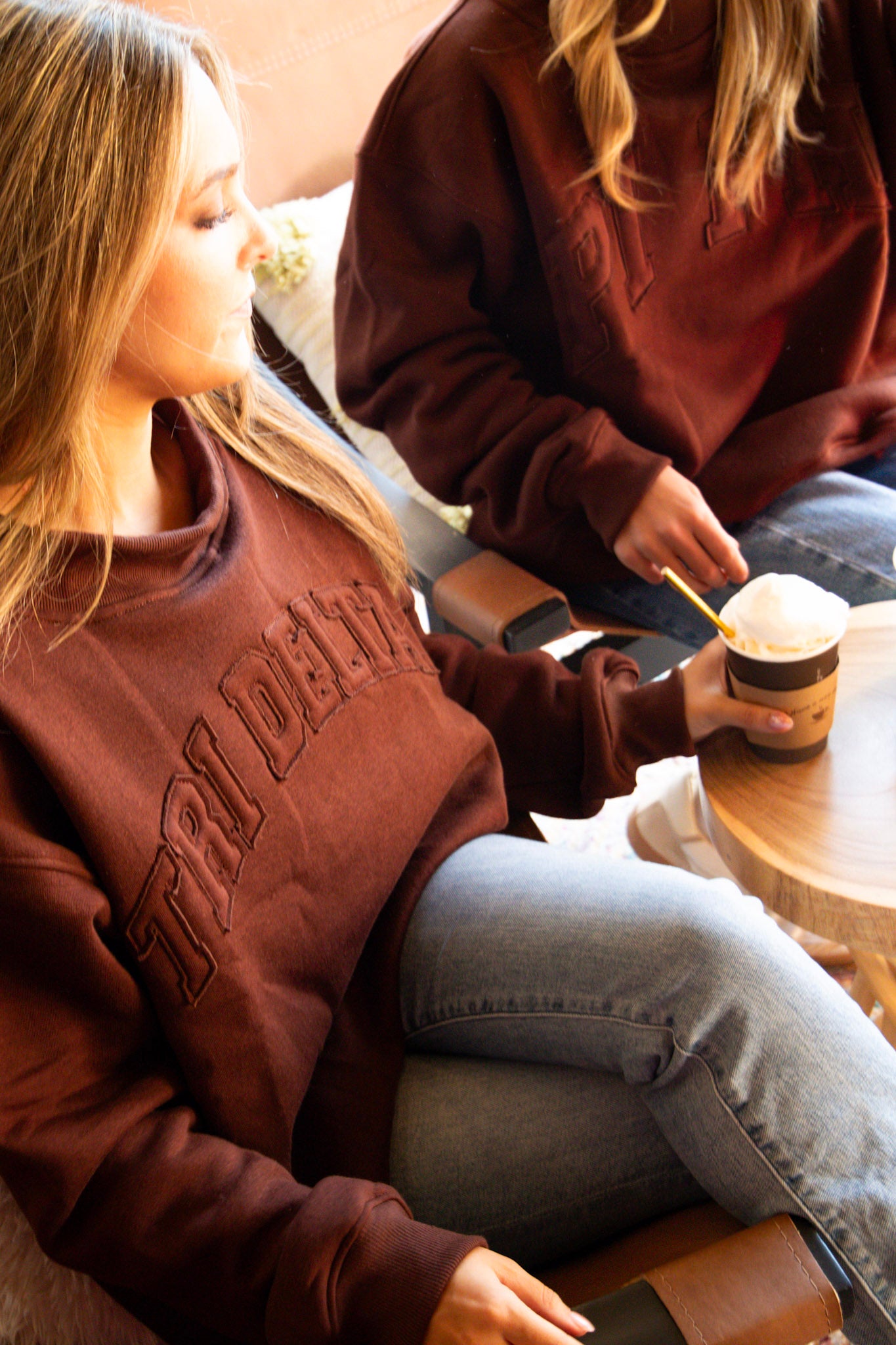 Alpha Delta Pi Brown Mockneck