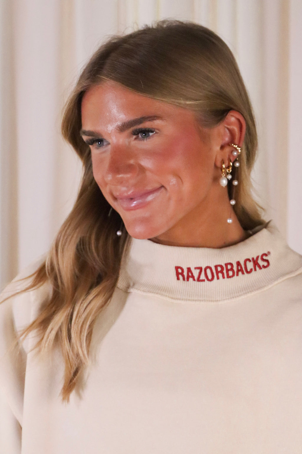 Razorbacks Embroidery Mockneck