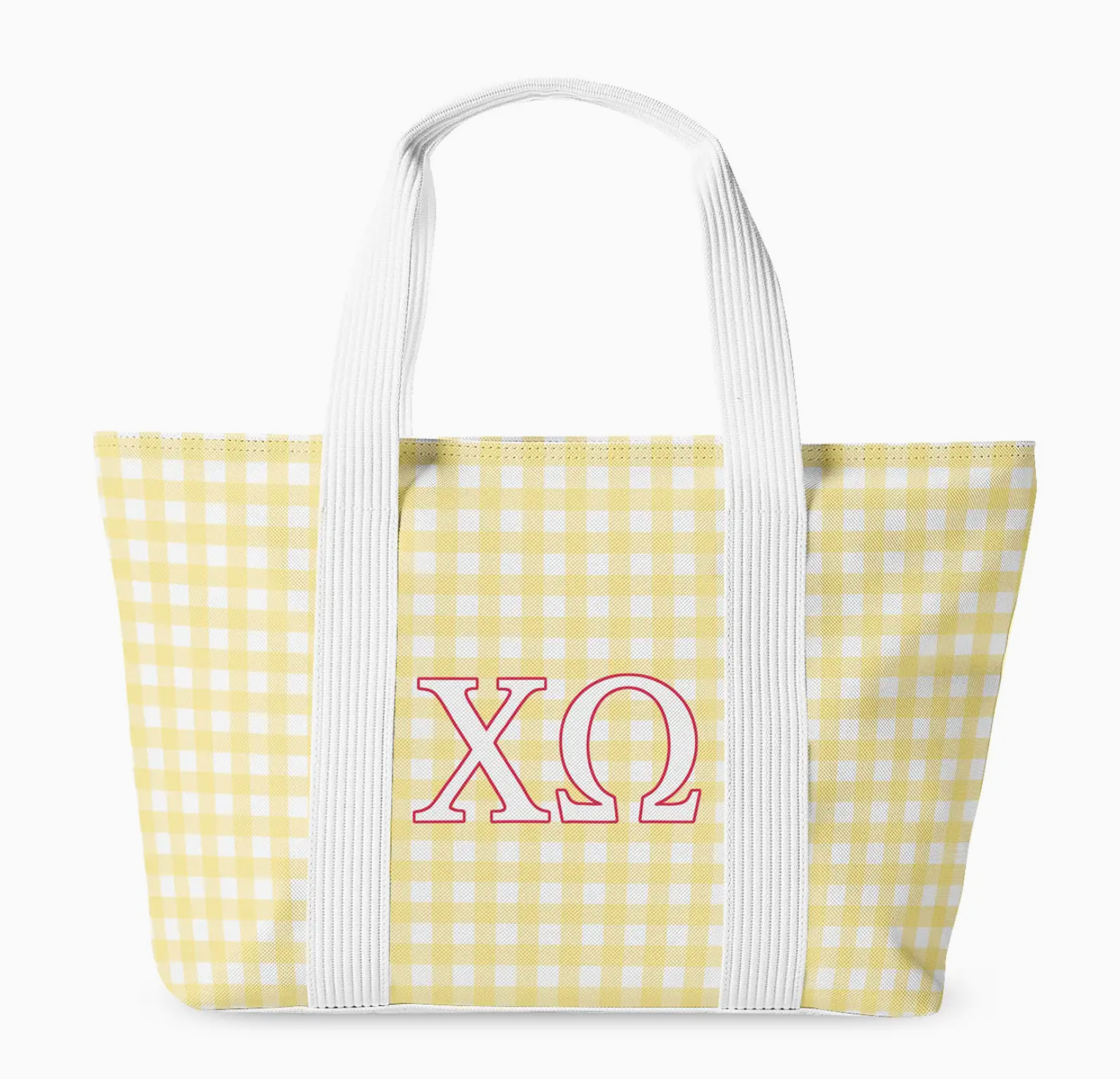 Chi Omega Gingham Tote