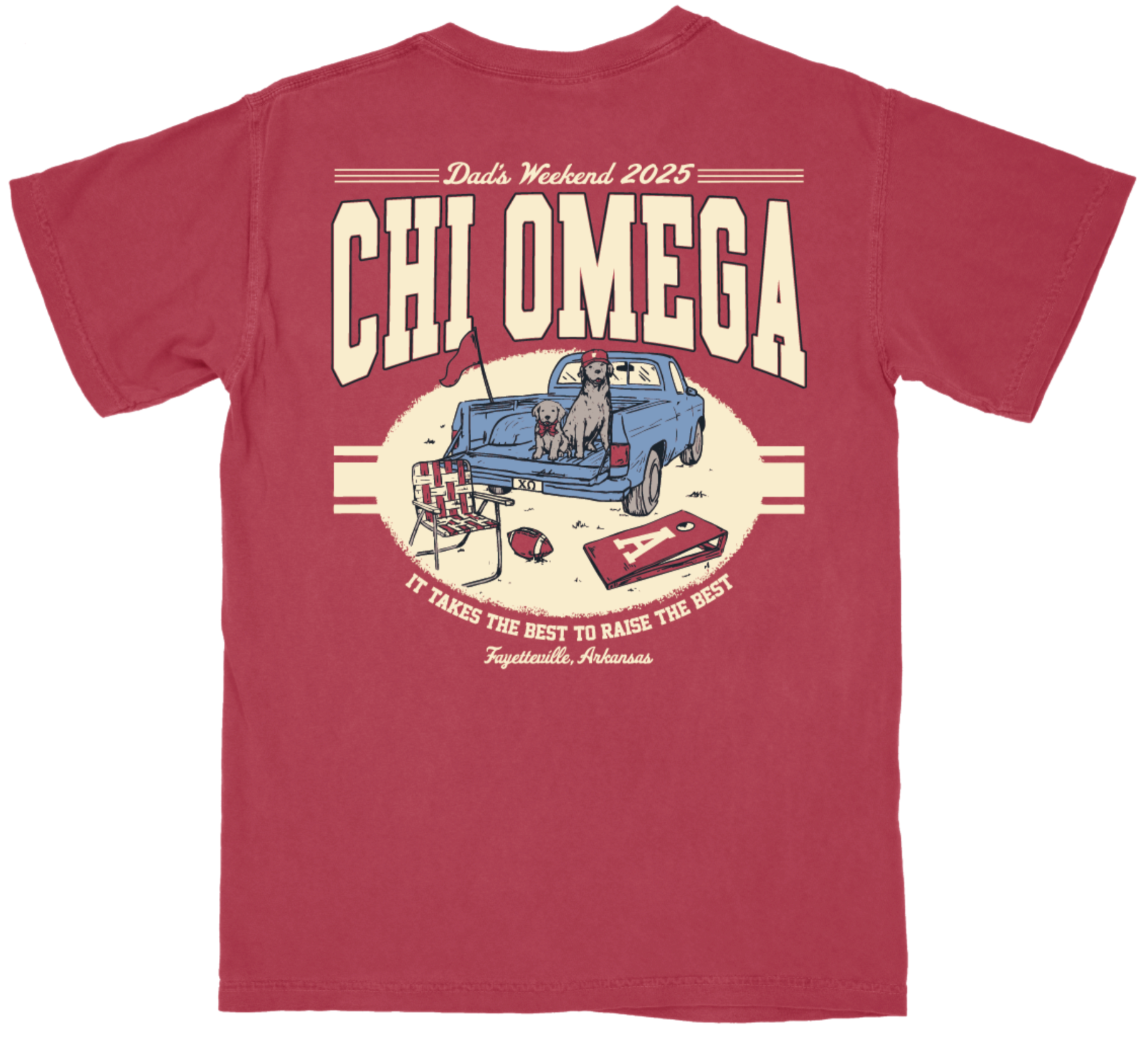 Chi Omega Arkansas Dad's Day 2025 T-Shirt