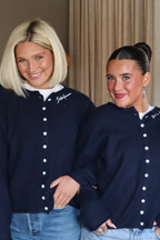 Sorority Navy Button Up Cardigan