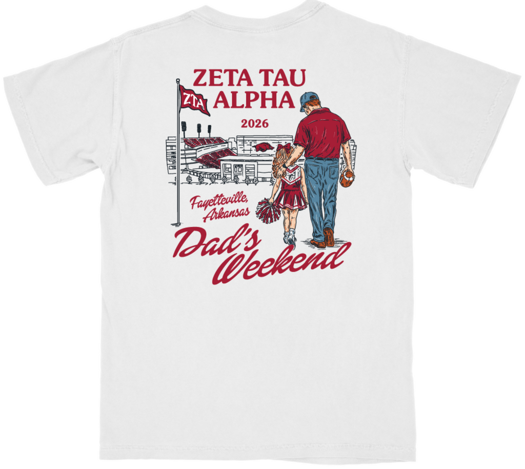 Zeta Tau Alpha Arkansas Dad's Day 2026 T-shirt
