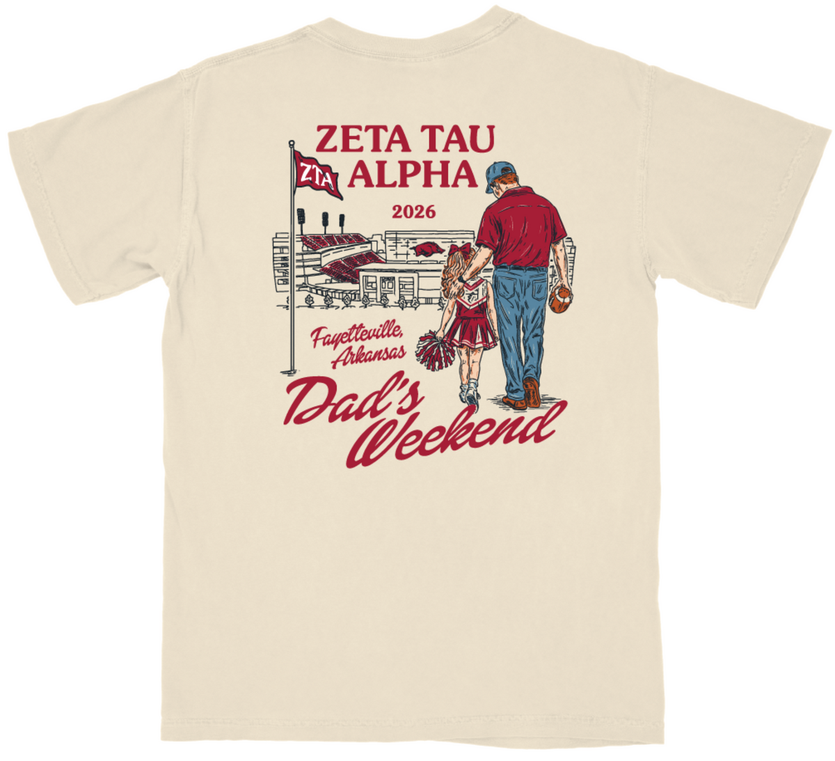 Zeta Tau Alpha Arkansas Dad's Day 2026 T-shirt