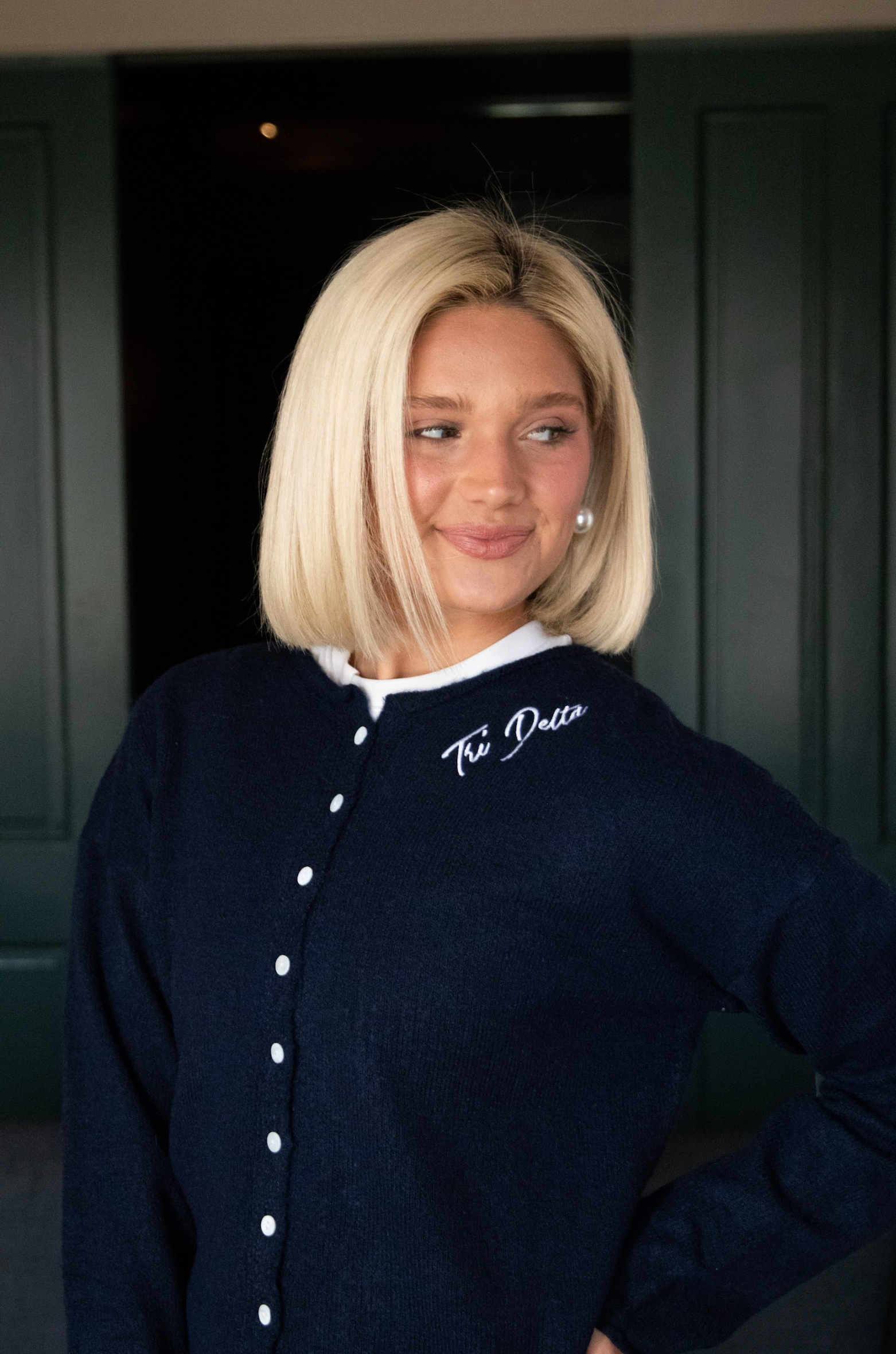 Sorority Navy Button Up Cardigan