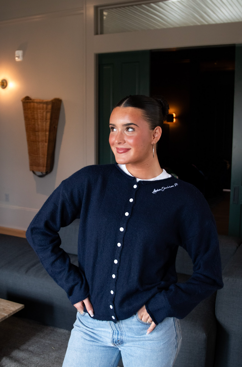Sorority Navy Button Up Cardigan