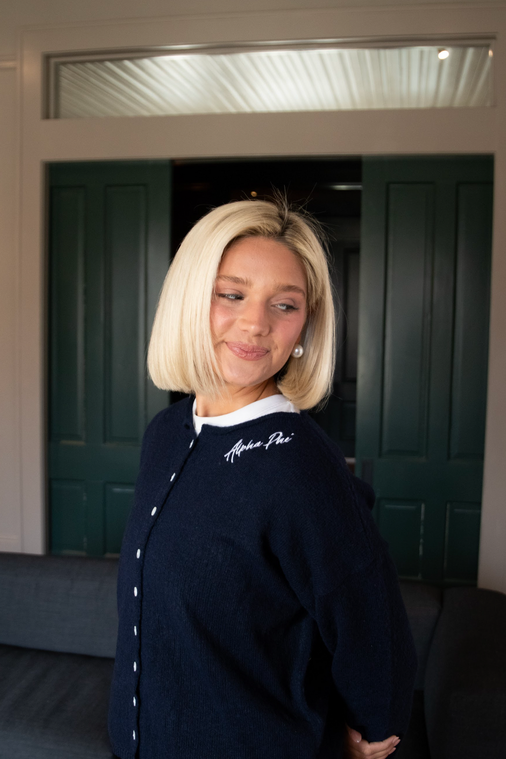 Sorority Navy Button Up Cardigan