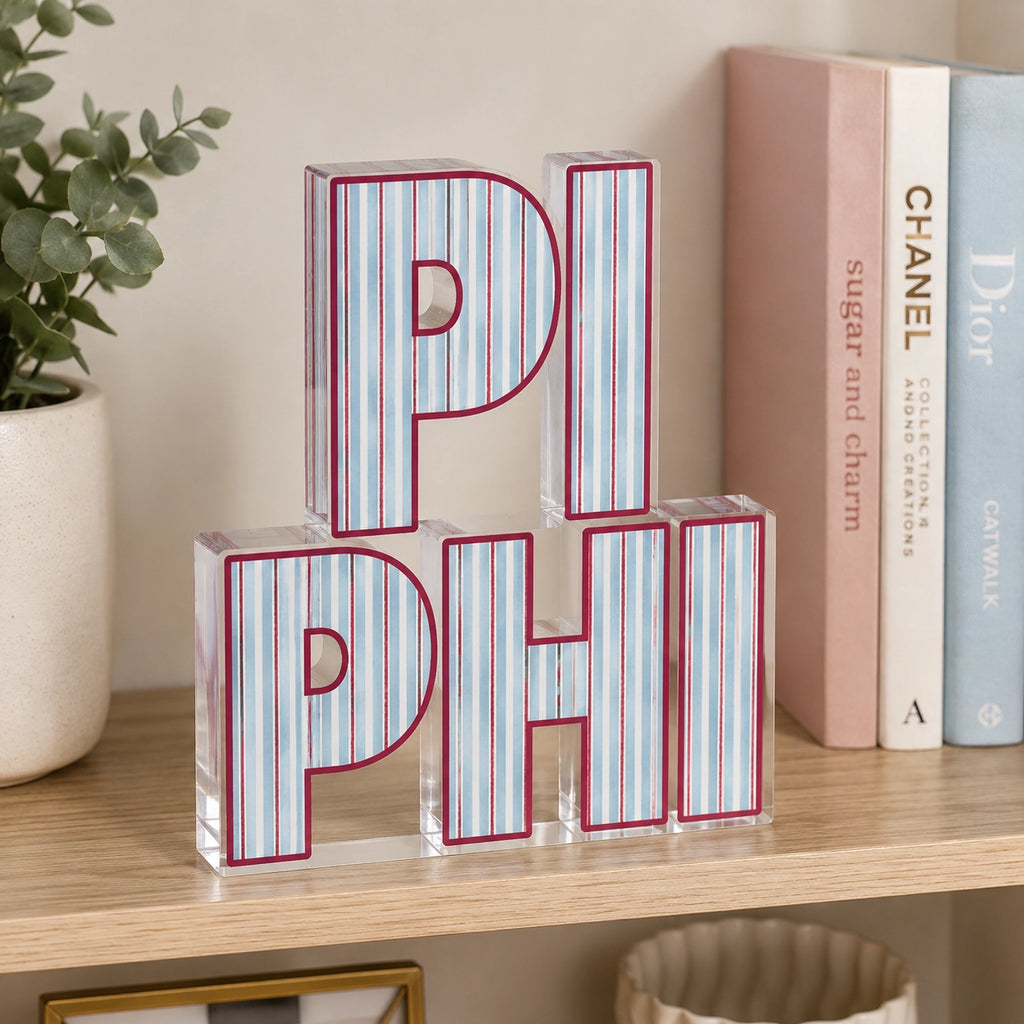 Sorority Striped Acrylic Shelfie