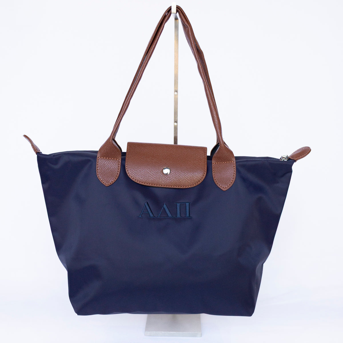 Sorority Embroidered Leather Tote Bag