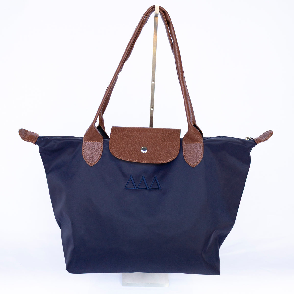 Sorority Embroidered Leather Tote Bag