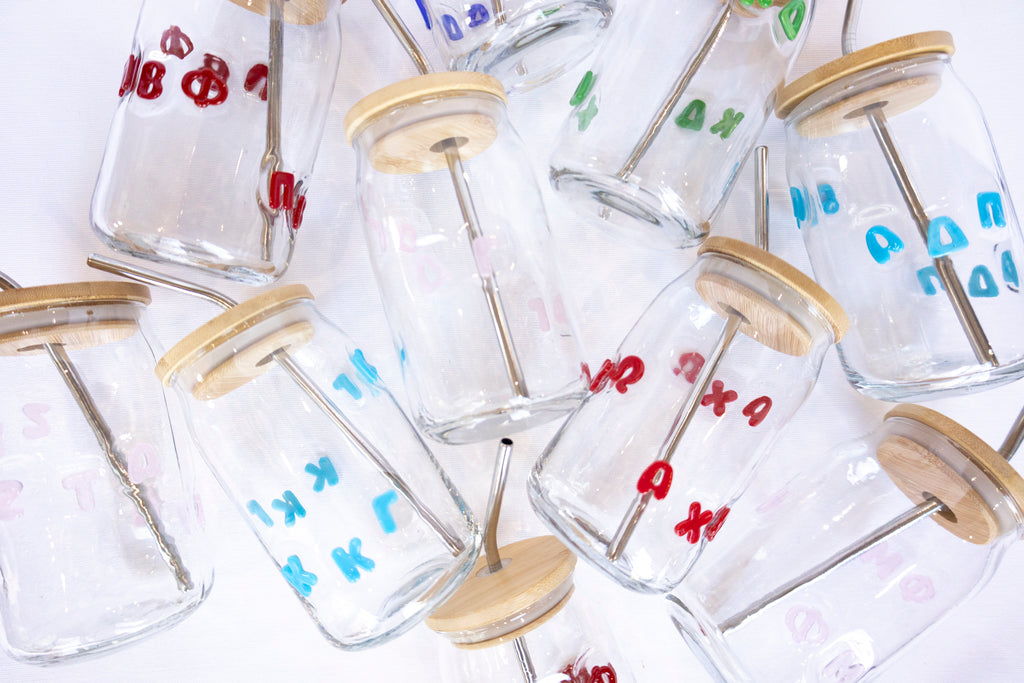 Sorority Letter Juice Glasses