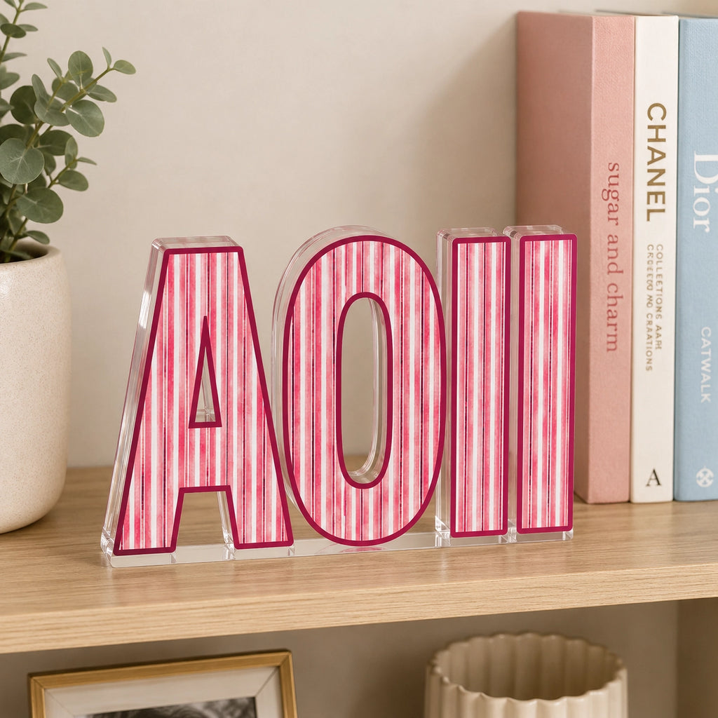 Sorority Striped Acrylic Shelfie