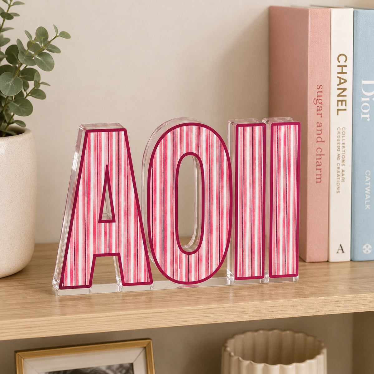 Sorority Striped Acrylic Shelfie