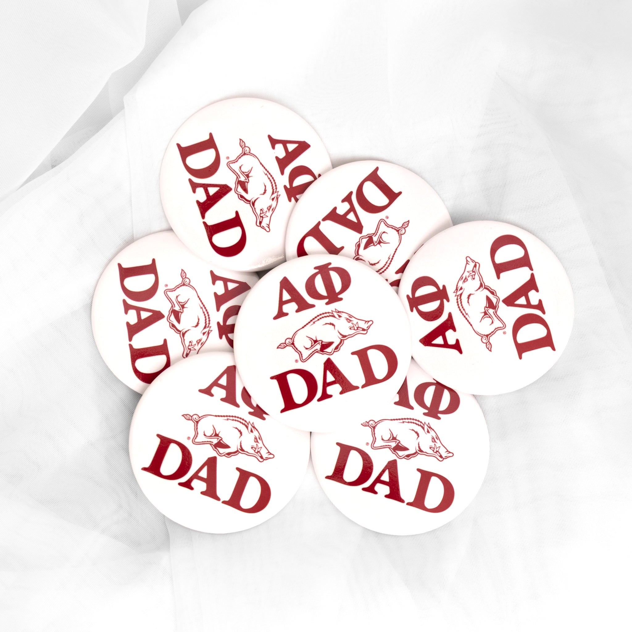 Alpha Phi Arkansas Dad Button