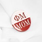 Sorority Crimson & White Mom Button