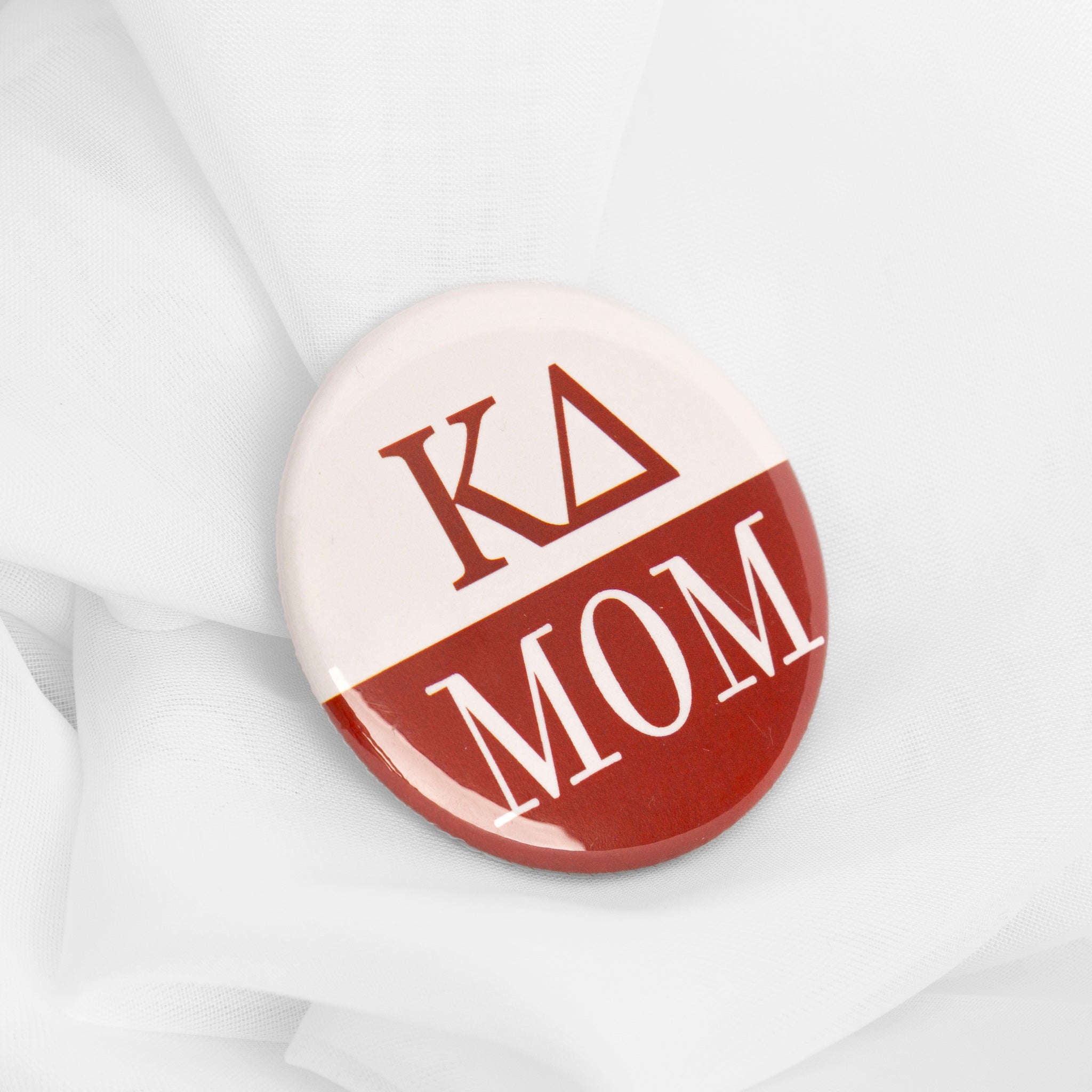 Sorority Crimson & White Mom Button
