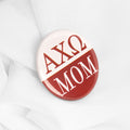 Sorority Crimson & White Mom Button