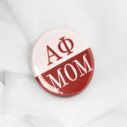 Sorority Crimson & White Mom Button
