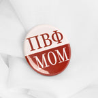 Sorority Crimson & White Mom Button