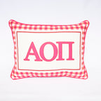 Sorority Gingham Piped Pillow