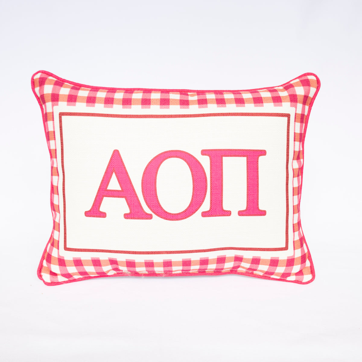 Sorority Gingham Piped Pillow