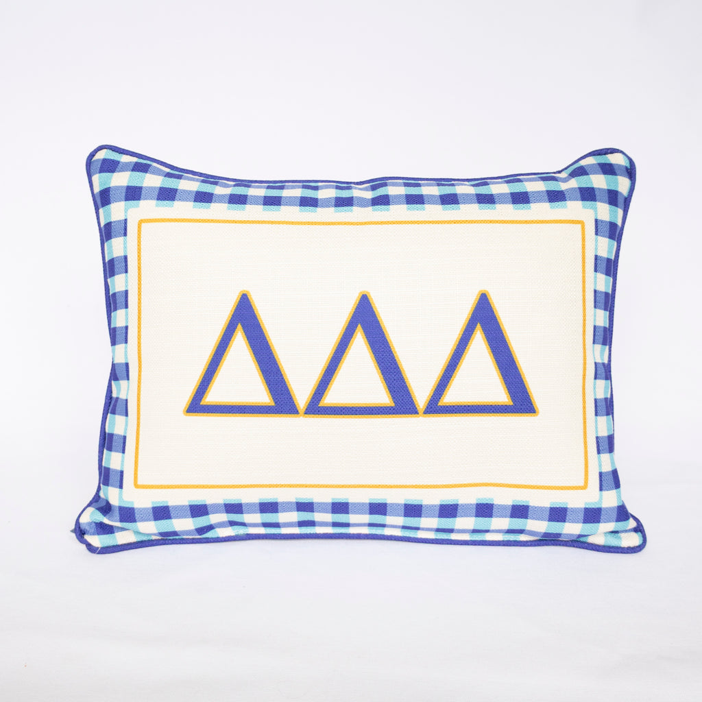 Sorority Gingham Piped Pillow