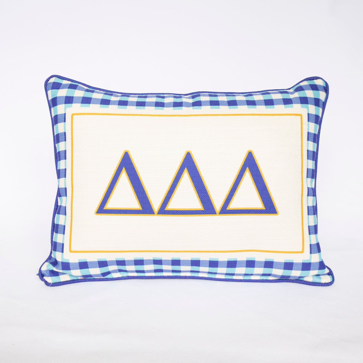 Sorority Gingham Piped Pillow