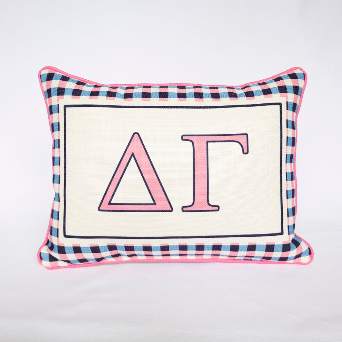 Sorority Gingham Piped Pillow